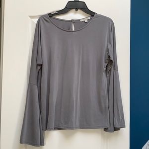 Gray bell sleeve blouse